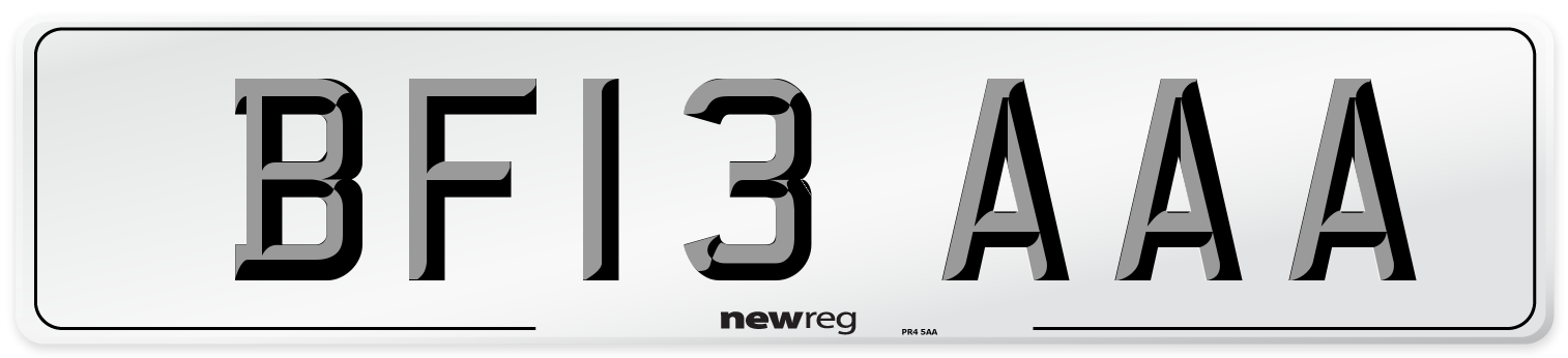 BF13 AAA Number Plate from New Reg
